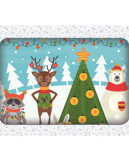 Kerstkaarten doosje 12x dierenwinter plaatje