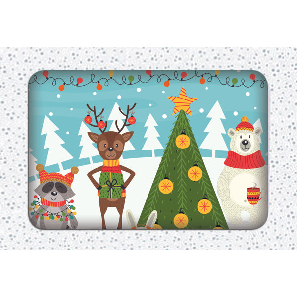 Kerstkaarten doosje 12x dierenwinter plaatje