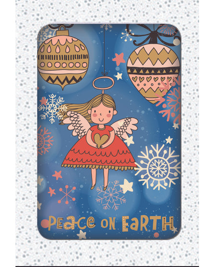 Kerstkaarten doosje 12x kerstballen peace on earth