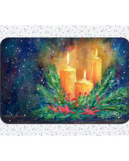 Kerstkaarten doosje 12x kaarsen