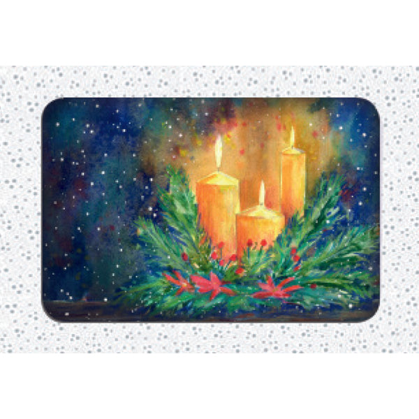 Kerstkaarten doosje 12x kaarsen