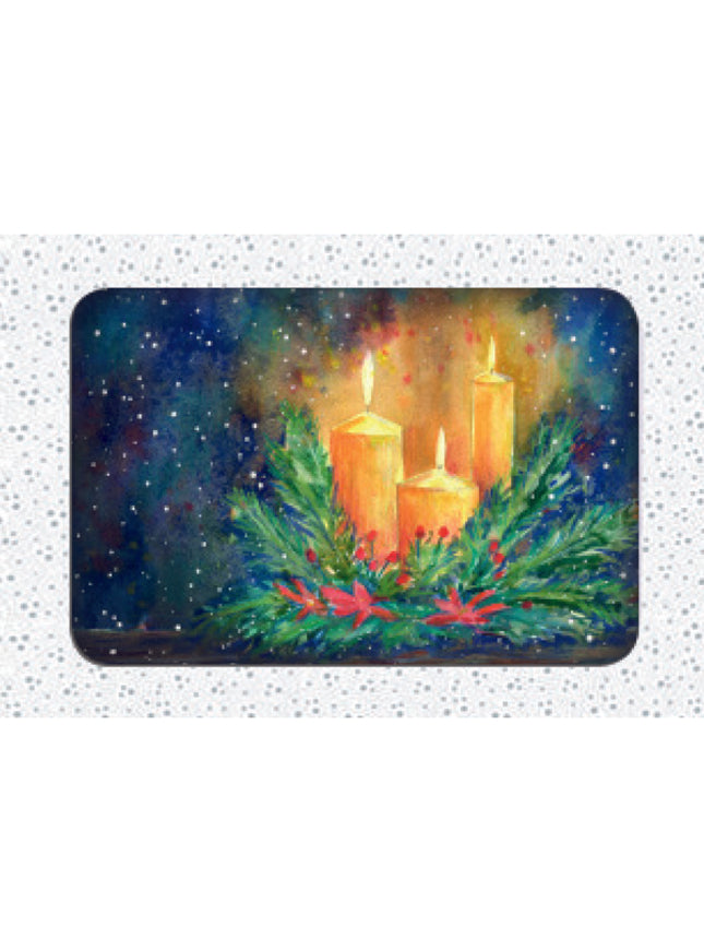Kerstkaarten doosje 12x kaarsen