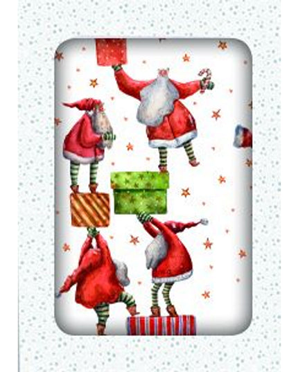 Kerstkaarten doosje 12x kerstmannetjes