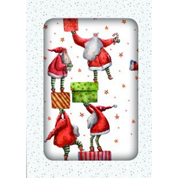 Kerstkaarten doosje 12x kerstmannetjes