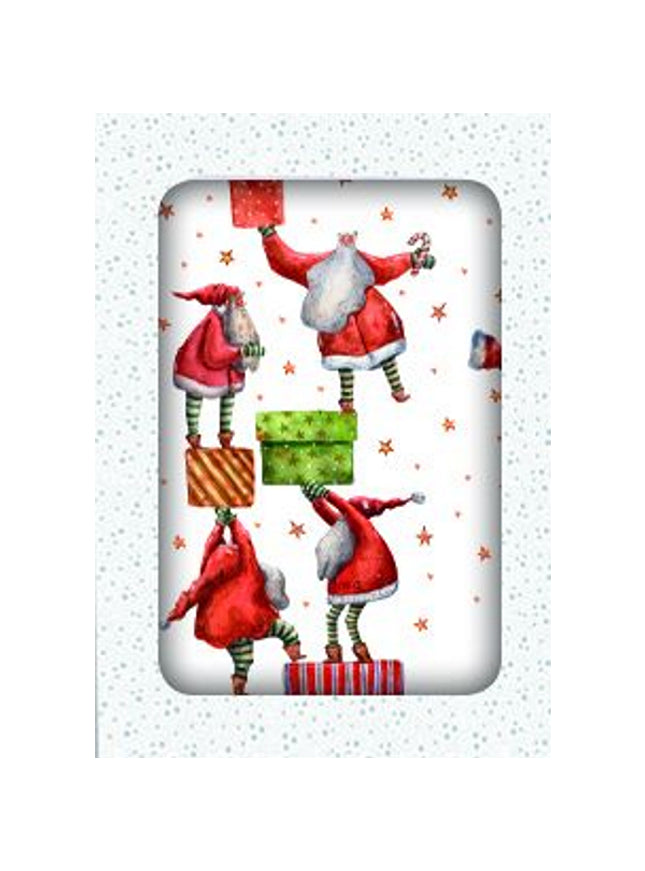 Kerstkaarten doosje 12x kerstmannetjes