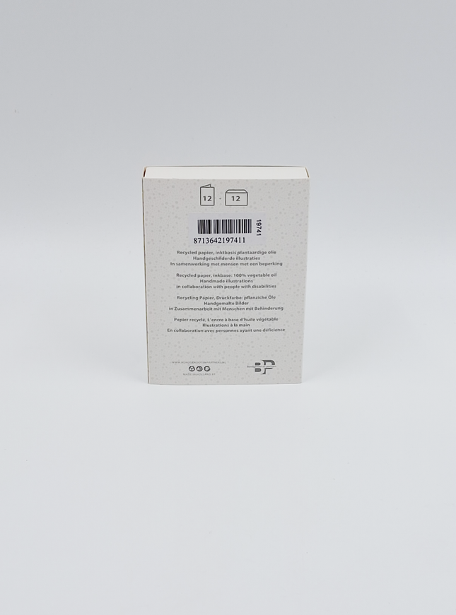 Kerstkaarten doosje 12x winter konijn