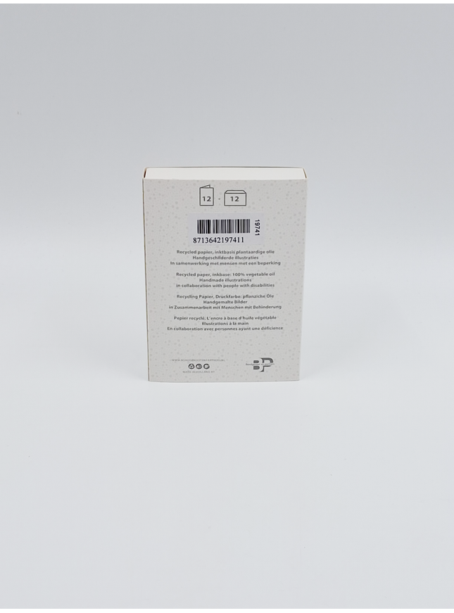 Kerstkaarten doosje 12x winter konijn