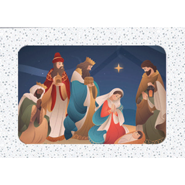 Kerstkaarten doosje 12x drie koningen