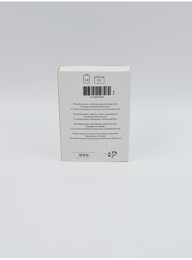 Kerstkaarten doosje 12x schaatsers en boom