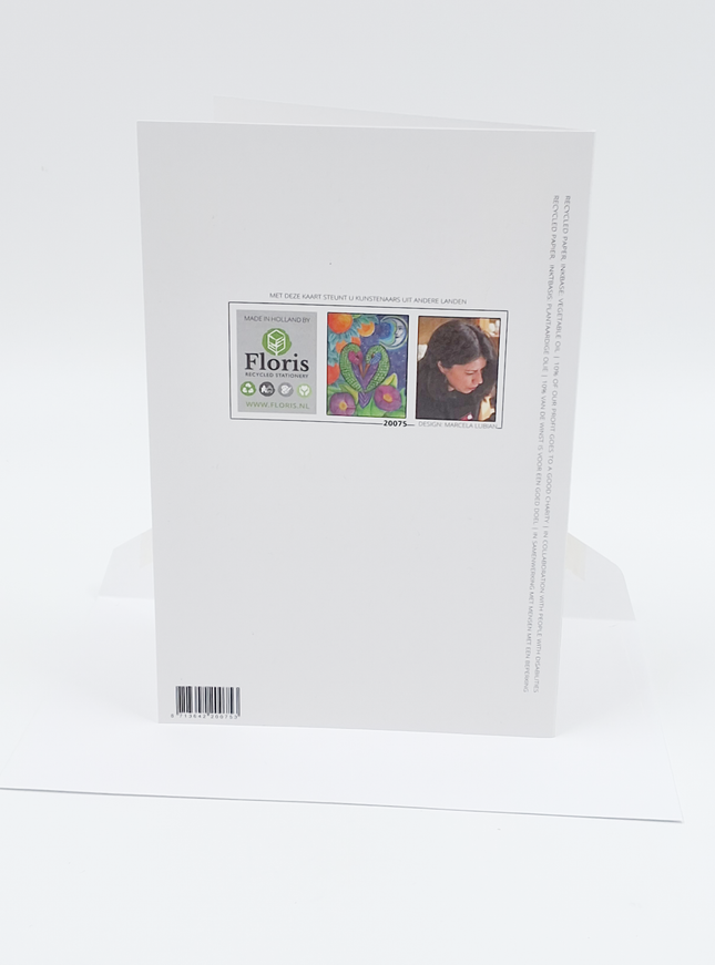 Wenskaart hart met vogels