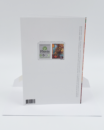 Wenskaart vrouw met bloemen