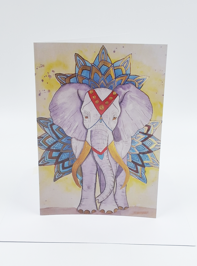 Wenskaart versierde olifant