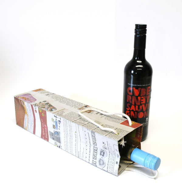 Worldbag wijn gelijmd 9x10x38 cm