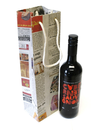 Worldbag wijn gelijmd 9x10x38 cm