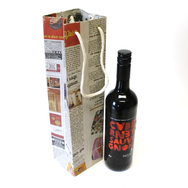 Worldbag wijn gelijmd 9x10x38 cm