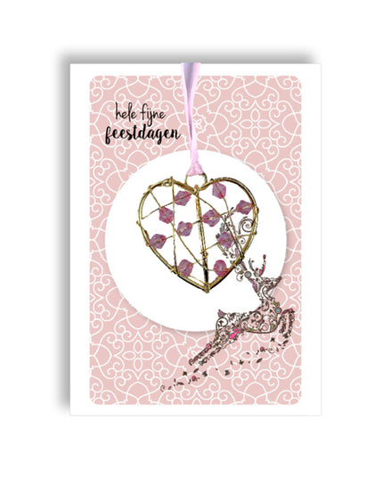 Goudkleurige hanger klein - roze