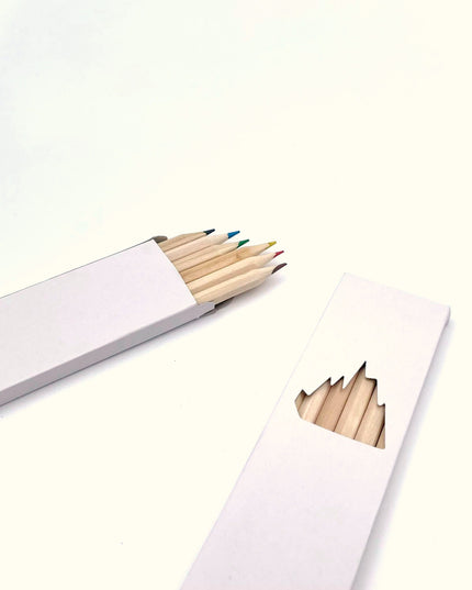 Ecobos doosje met 6 kleurpotloden blanco