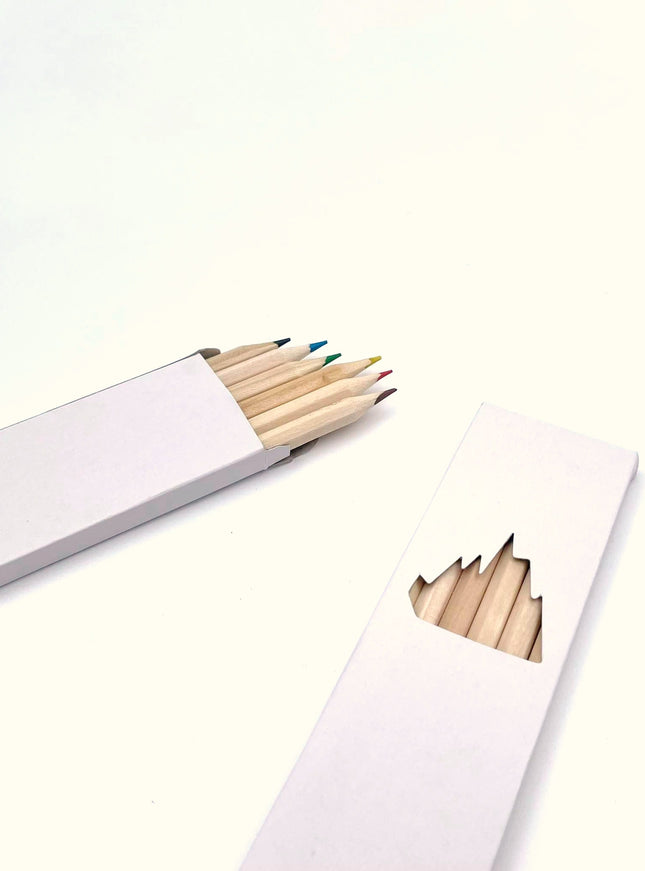 Ecobos box with 6 blank colored pencils