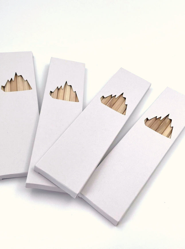 Ecobos box with 6 blank colored pencils