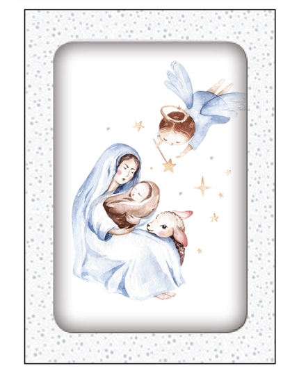 Kerstkaarten doosje 10x Maria blauw (F13124)