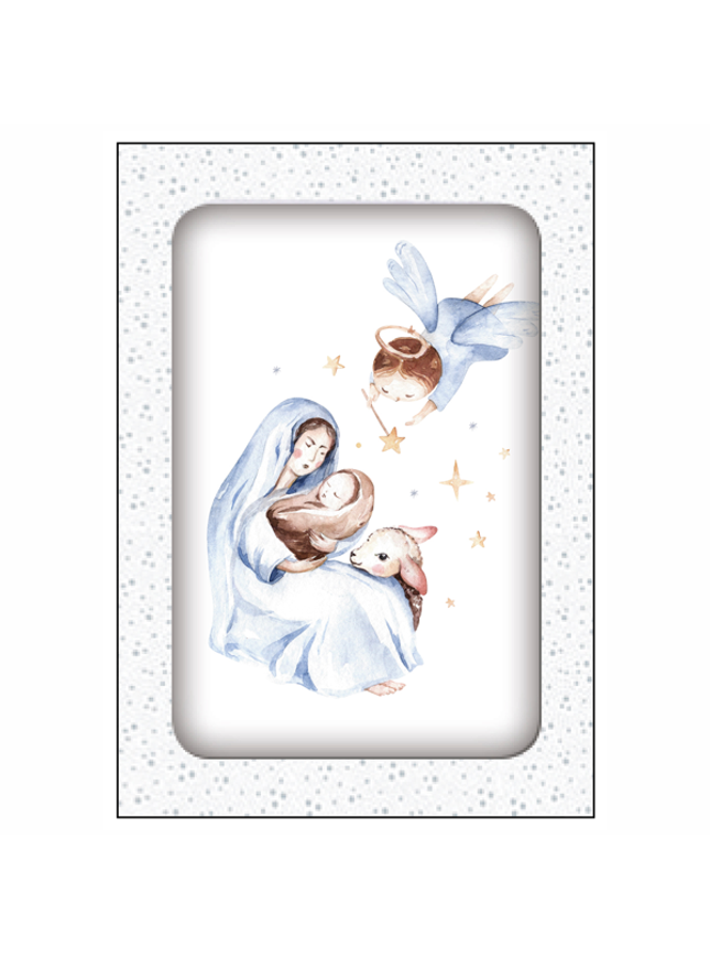 Kerstkaarten doosje 10x Maria blauw (F13124)