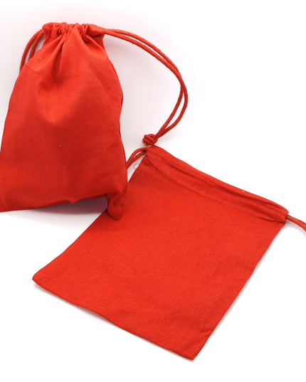 katoenen zak, gekleurd - ca. 14x19 cm - rood
