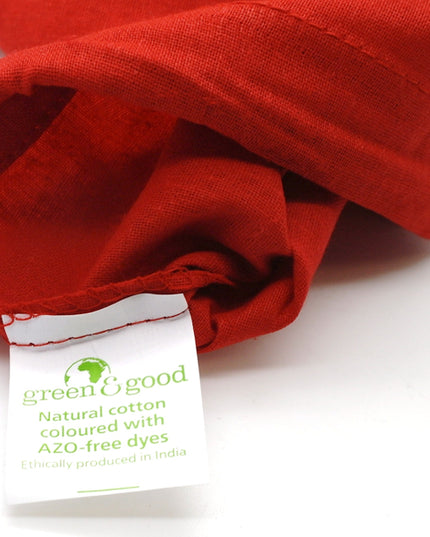 katoenen zak, gekleurd - ca. 14x19 cm - rood