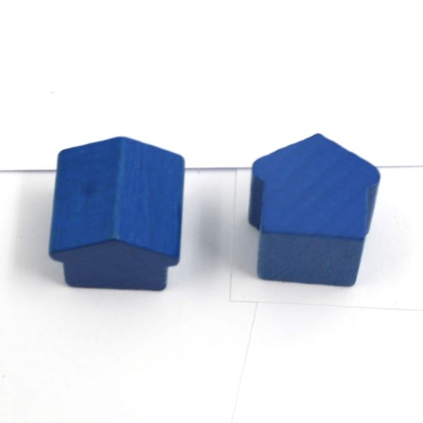 houten hotel - ca. 12x13x12 mm - blauw
