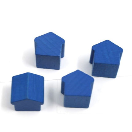 houten hotel - ca. 12x13x12 mm - blauw
