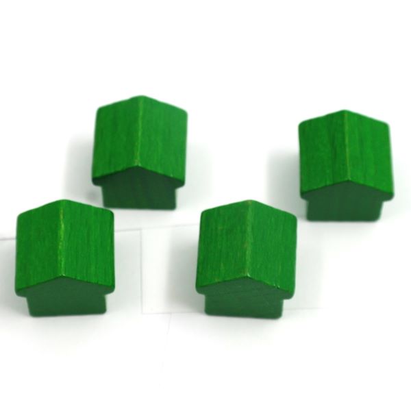 houten hotel - ca. 12x13x12 mm - groen