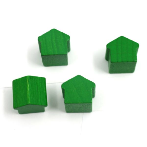 houten hotel - ca. 12x13x12 mm - groen