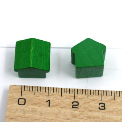houten hotel - ca. 12x13x12 mm - groen