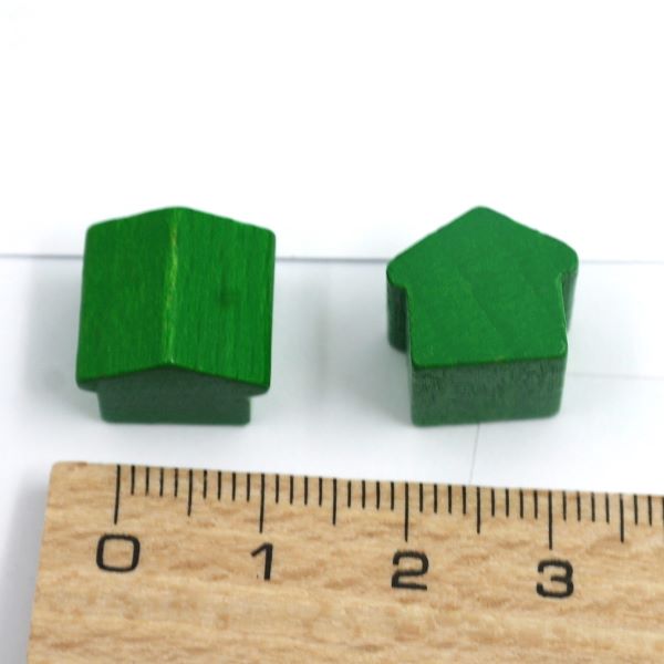 houten hotel - ca. 12x13x12 mm - groen