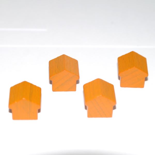 houten hotel - ca. 12x13x12 mm - oranje