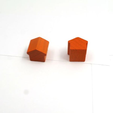 houten hotel - ca. 12x13x12 mm - oranje