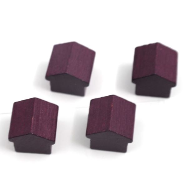 houten hotel - ca. 12x13x12 mm - paars