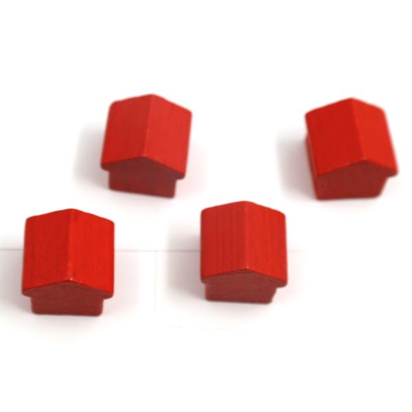 houten hotel - ca. 12x13x12 mm - rood