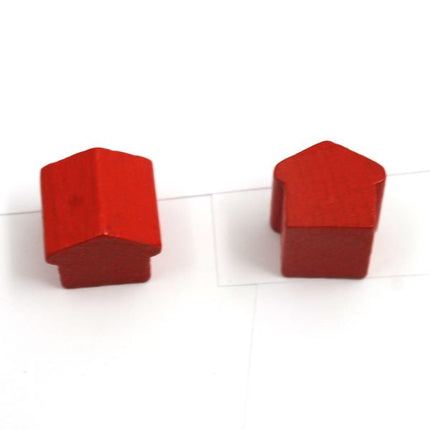 houten hotel - ca. 12x13x12 mm - rood