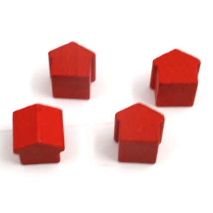 houten hotel - ca. 12x13x12 mm - rood