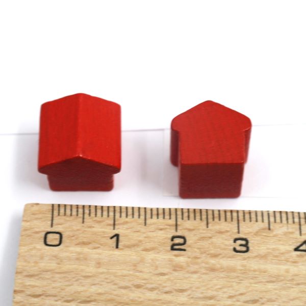 houten hotel - ca. 12x13x12 mm - rood