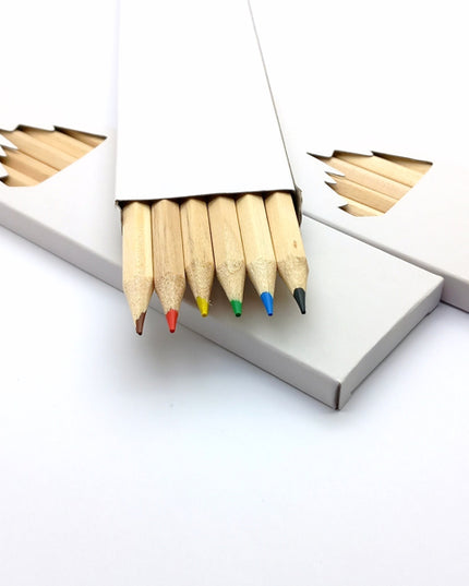 Ecobos doosje met 6 kleurpotloden blanco