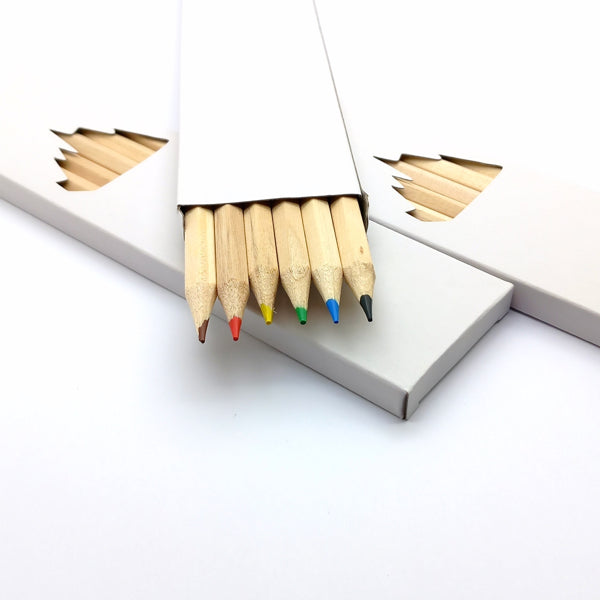 Ecobos box with 6 blank colored pencils