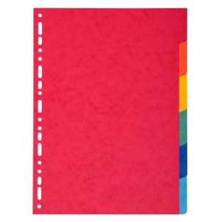 divider sheets A4+ in reinforced coloured 225g, glossy cardboard - 6 pieces